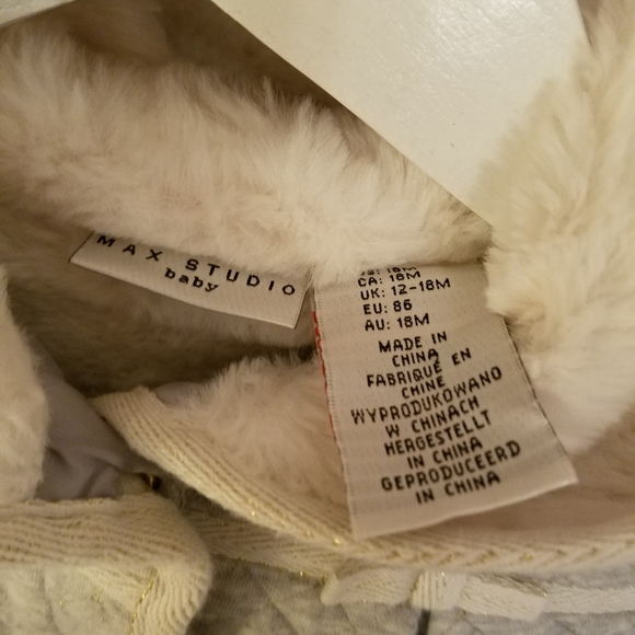 NWOT Max Studio Baby gray quilted coat 18 mos - Picture 4 of 5